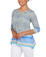 Ruby Rd. Womens Scoop Neck 3/4 Sleeve Top