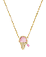 Kendra Scott Ice Cream Gold Short Pendant Necklace - Pink Mother Of Pearl