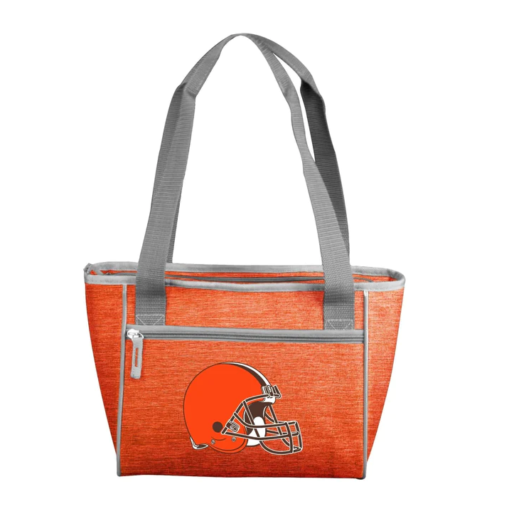 Logo Brands Cleveland Browns Crosshatch 16 Can Cooler Tote