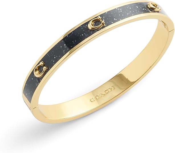 Coach Signature C Glitter Bangle Bracelet - Gold Plated