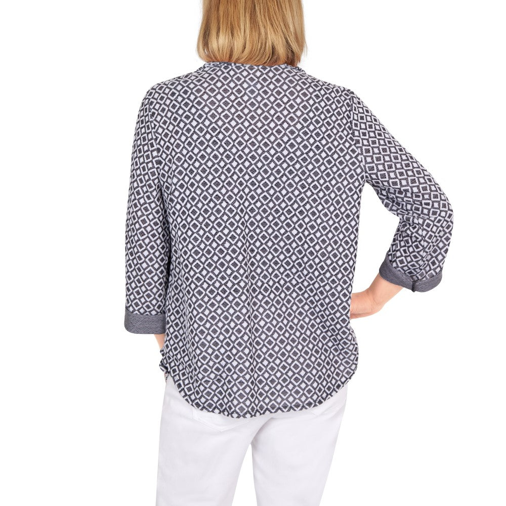 Ruby Rd Cardigans Ruby Rd. Womens Woven Jacquard Geometric Cardigan – ShopCGX