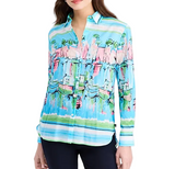 Nautica Womens Cotton Scenic Blouse