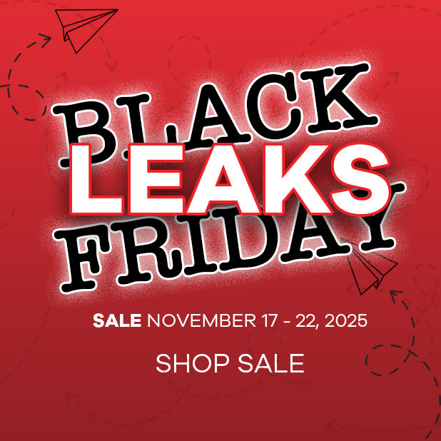 Promotional graphic for a Black Friday sale with text and airplane icons on a red background.