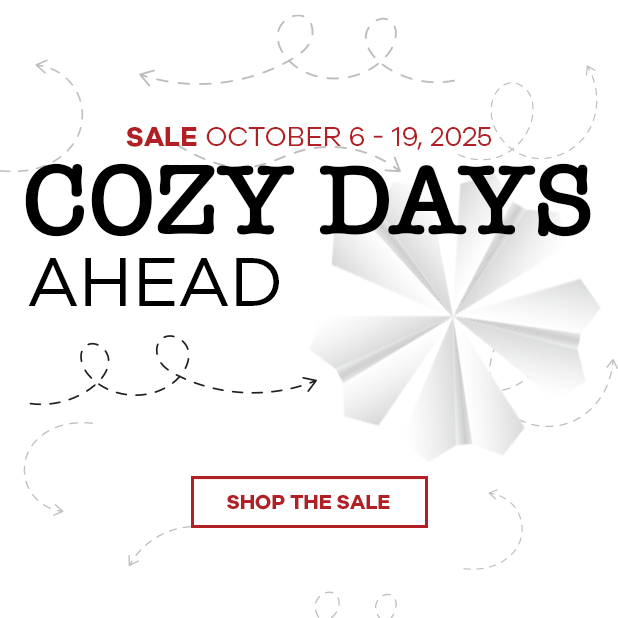 Promotional graphic for a sale event with text and a white umbrella on a white background