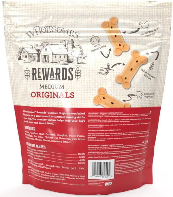 Wholesomes Rewards Medium Originals Biscuit Dog Treats - 3 lbs.