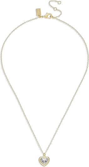 Coach Stone Heart Short Pendant Necklace - Gold-Plated