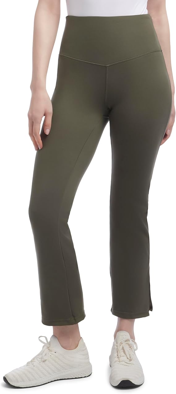 Danskin Womens Crop Slit Flare Yoga Pants