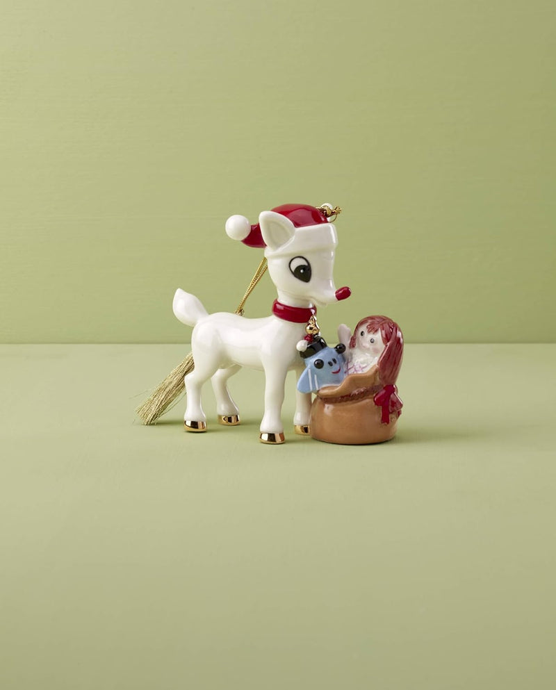 Lenox Rudolph The Red-Nosed Reindeer Delivering Toys Ornament