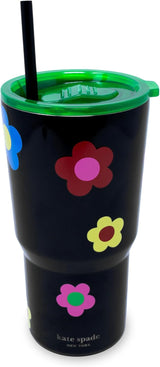 KATE SPADE STAINLESS STEEL 20 OZ. TUMBLER, GINGHAM GARDEN