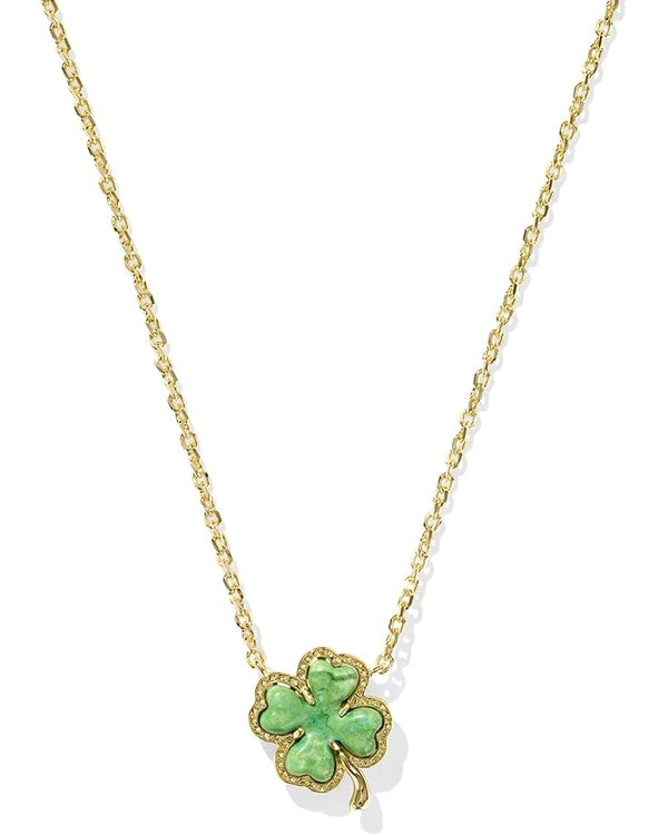 Kendra Scott Clover Short Pendant Necklace - Gold-Plated