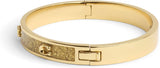 Coach Signature C Glitter Bangle Bracelet - Gold Plated