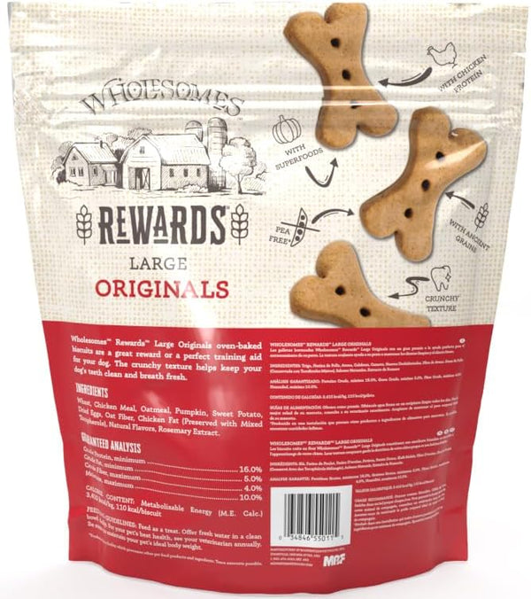 Wholesomes Rewards Large Originals Biscuit Dog Treats - 3 lbs.