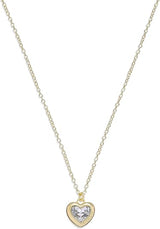 Coach Stone Heart Short Pendant Necklace - Gold-Plated