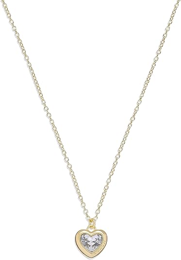 Coach Stone Heart Short Pendant Necklace - Gold-Plated