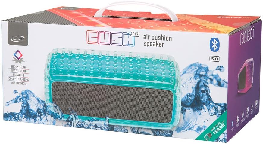 iLive Rectangle Cushion Color Changing Bluetooth Speaker - Turquoise