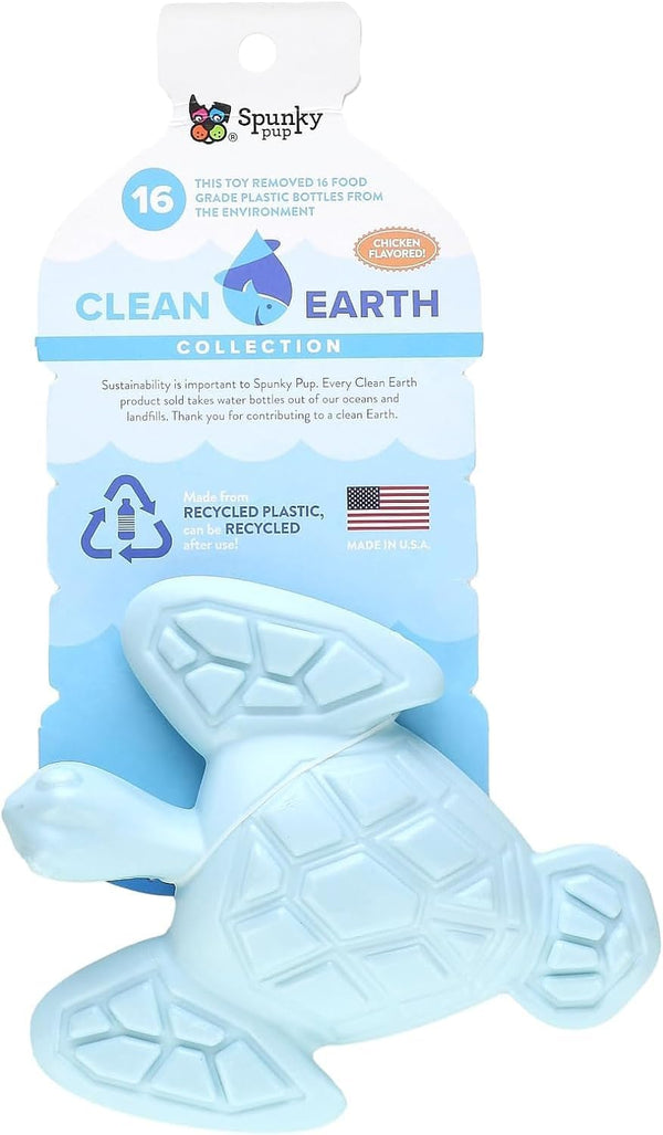 Spunky Pup Clean Earth Hard Dog Chew Toy - Sea Turtle