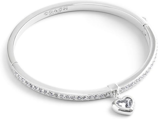 Coach Stone Heart Charm Bangle Bracelet - Gold-Plated