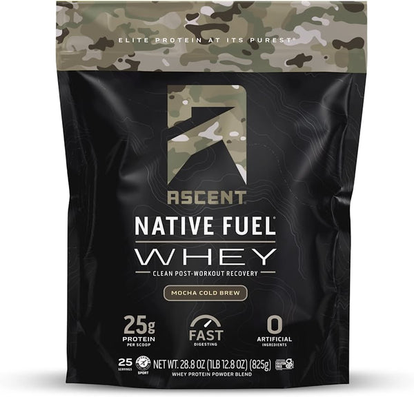 Ascent Native Fuel Whey Protein Powder - Mocha Cold Brew - 2 lb.