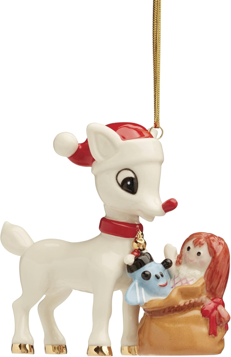 Lenox Rudolph The Red-Nosed Reindeer Delivering Toys Ornament