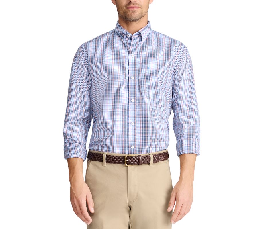 IZOD Mens Performance Comfort Long Sleeve Button Down Shirt