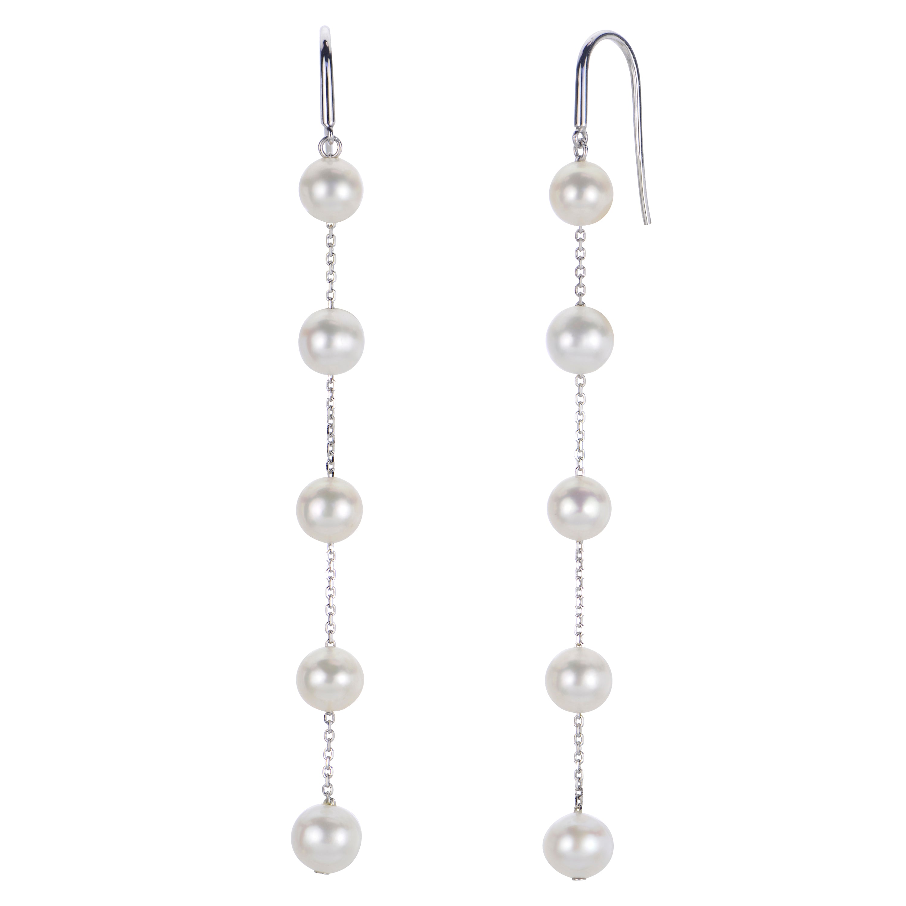 Imperial Pearl Freshwater Cultured Pearl Shoulder Skimming Drop Earrings - Sterling Silver