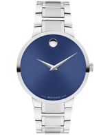 Movado Mens Portfolio Silver Blue Dial Watch