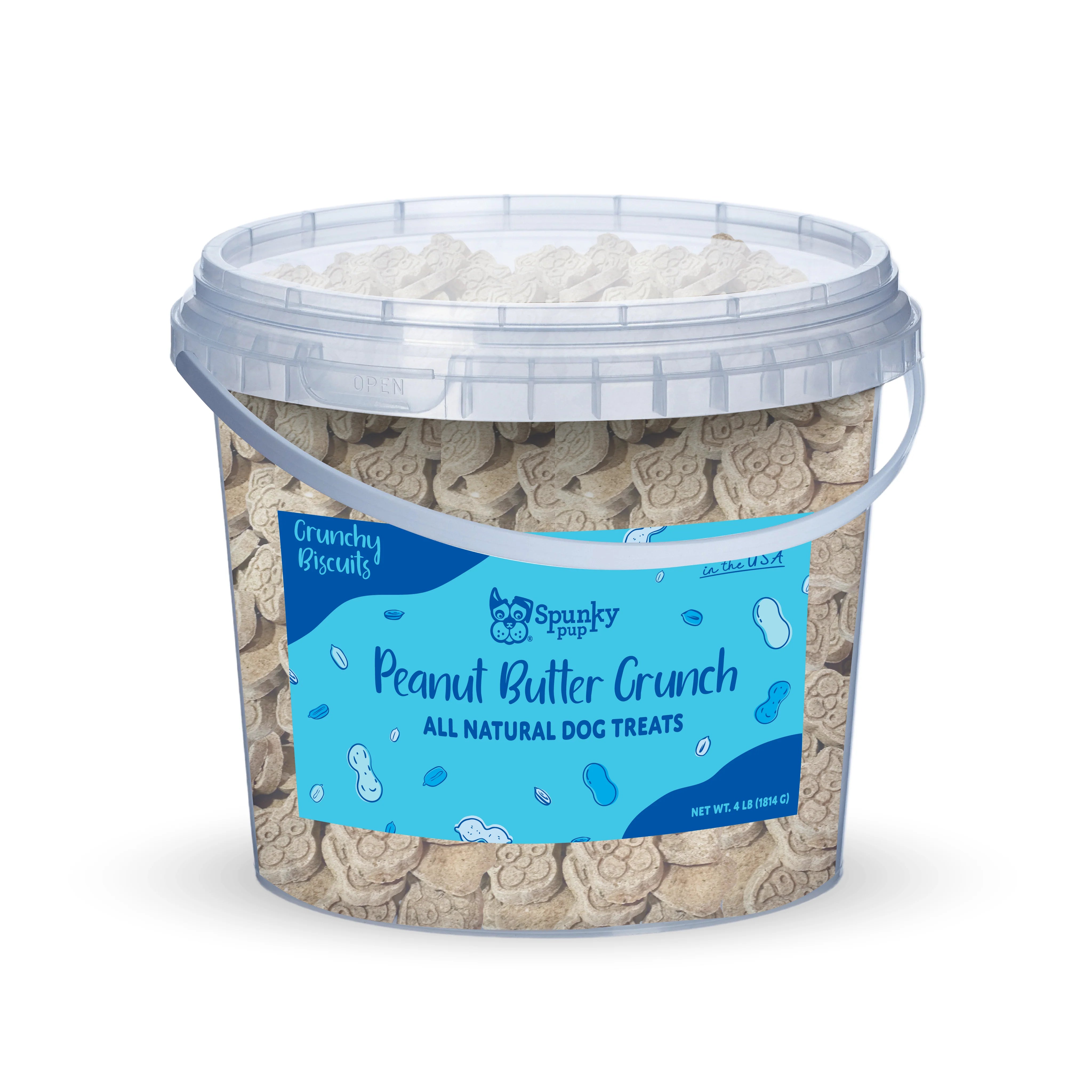Spunky Pup Bucket of Biscuits Peanut Butter Crunch Dog Treats - 4 lbs.