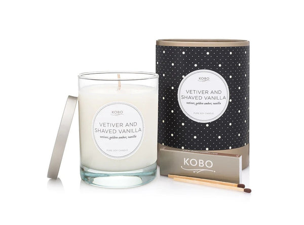 KOBO Vetiver and Shaved Vanilla Coterie Pure Soy Candle - 11 oz.