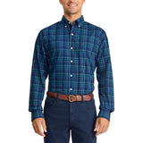IZOD Mens Holiday Tartan Plaid Woven Long Sleeve Button Down Shirt
