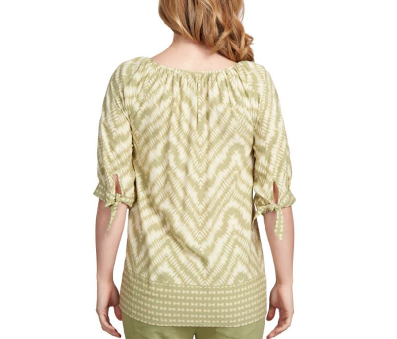 Ruby Rd. Womens Ikat Tie Sleeve Tunic Top