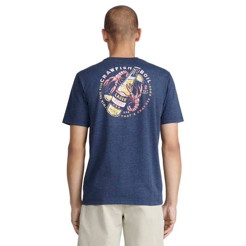 IZOD Mens Crawfish Boil Graphic Short Sleeve T-Shirt