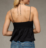 American Eagle Womens AE Sunchaser Babydoll Smocked Tank Top