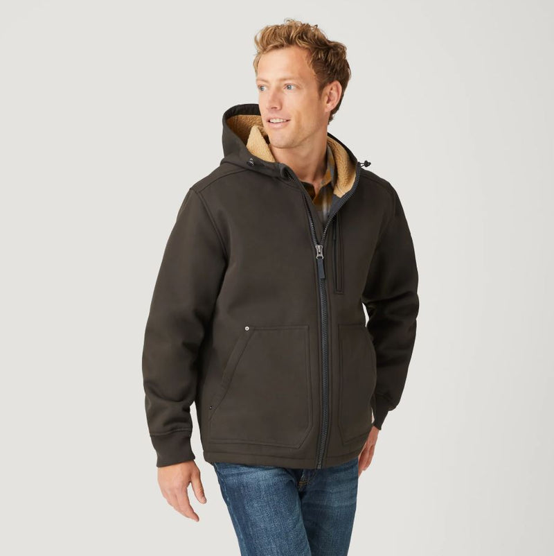 Free Country Mens Wind River Burly Canvas Hooded Full Zip Jacket ShopCGX