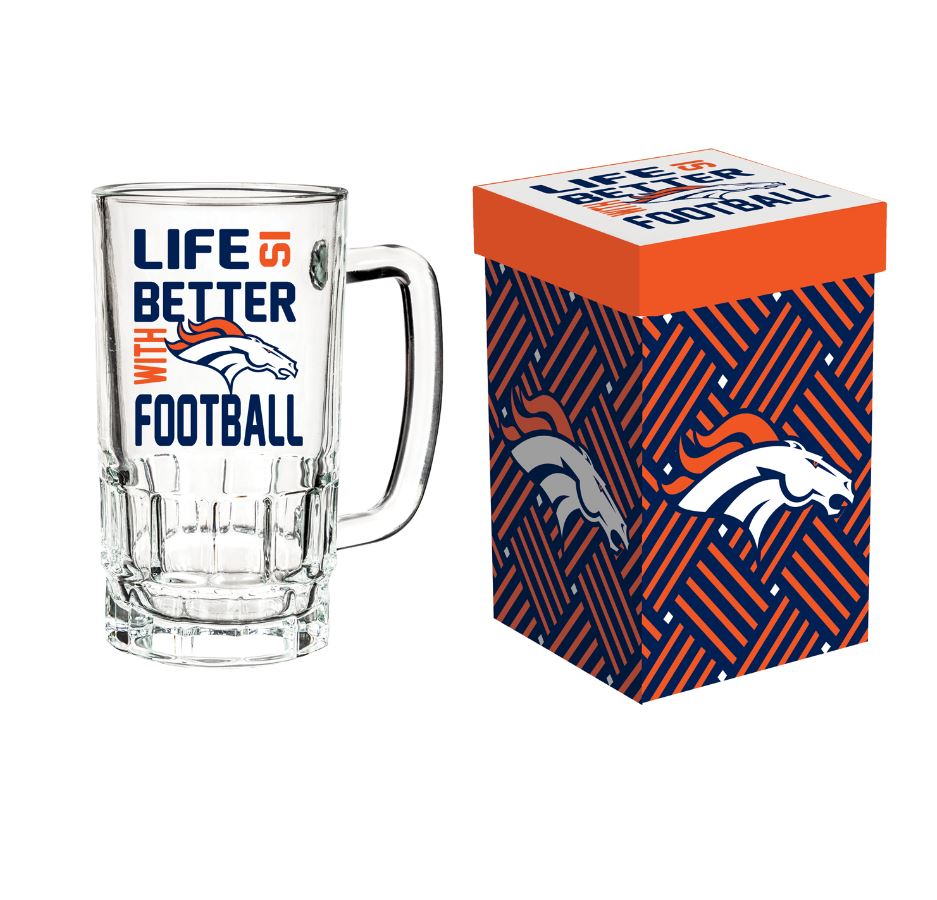 Team Sports America Denver Broncos Glass Tankard Cup