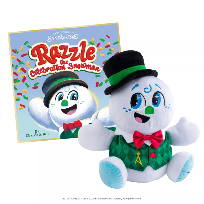 The Elf on the Shelf SnoStax Razzle the Snowman Plush & Book 20th Anniversary Edition