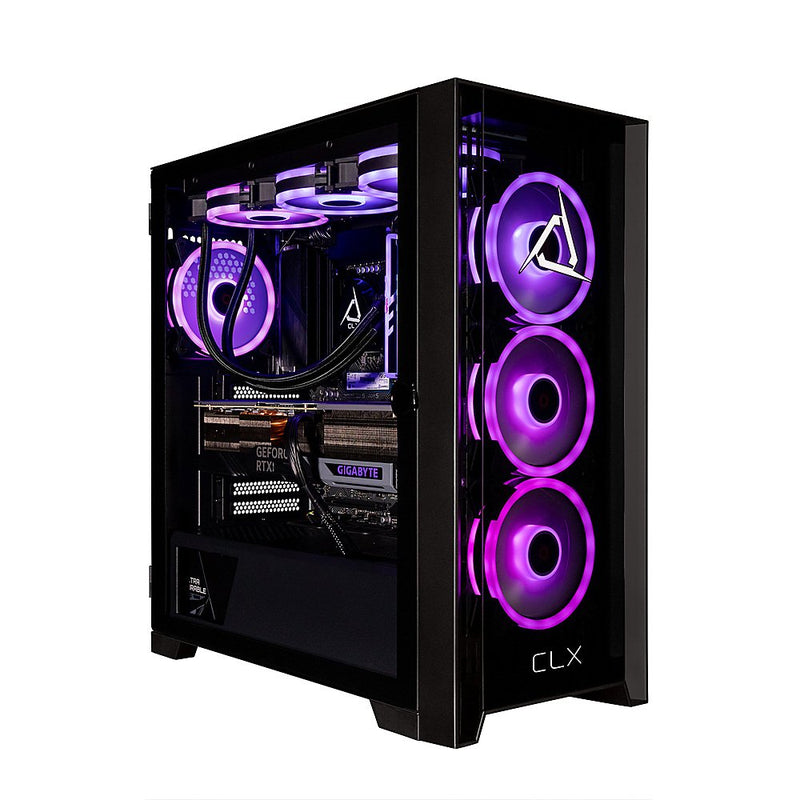 CLX SET Gaming Desktop - Liquid Cooled AMD Ryzen 7 7800X3D 4.2GHz 8-Core Processor, 32GB DDR5-5600 Memory, GeForce RTX 4070 12GB GDDR6X Graphincs, 1TB NVMe M.2 SSD, 4TB HDD, WiFi, Windows 11 Home