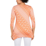 Ruby Rd. Knit Shibori Puff 3/4 Sleeve Top