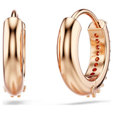 Swarovski Matrix Hoop Earrings - Round cut, White, Rose gold-tone plated