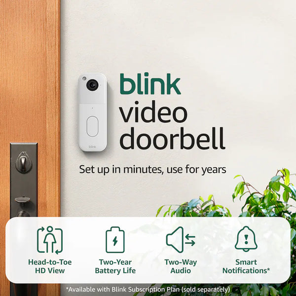 Blink Video Doorbell System Gen 2 White - Head-to-toe HD view