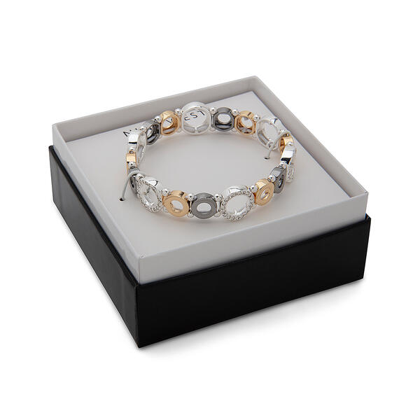 Nine West Tri-Tone Circle Stretch Bracelet