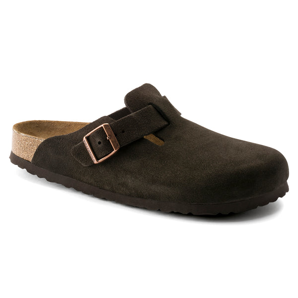 Birkenstock Boston Soft Footbed Suede Leather Clogs - Regular/Wide