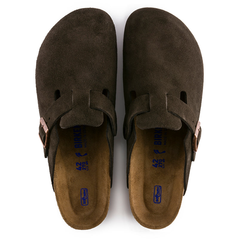 Birkenstock Boston Soft Footbed Suede Leather Clogs - Regular/Wide
