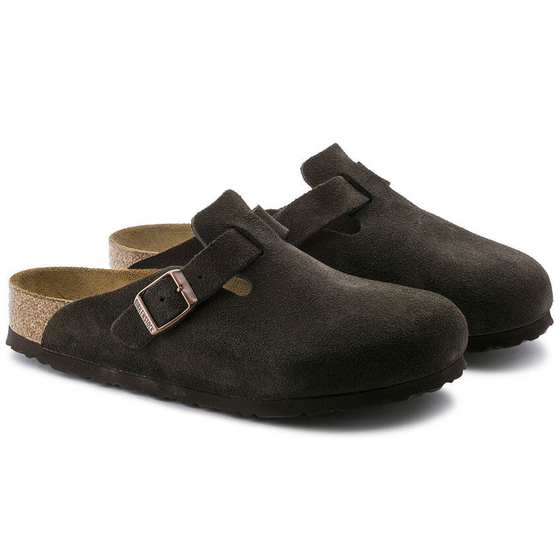 Birkenstock Boston Soft Footbed Suede Leather Clogs - Regular/Wide