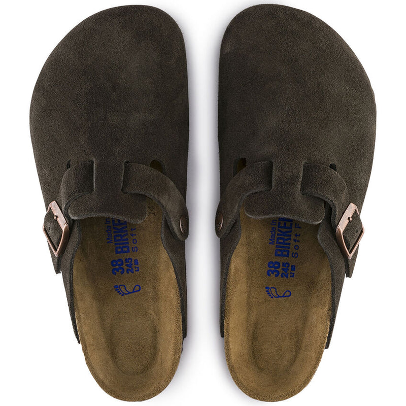 Birkenstock Boston Soft Footbed Suede Leather Clogs - Regular/Wide
