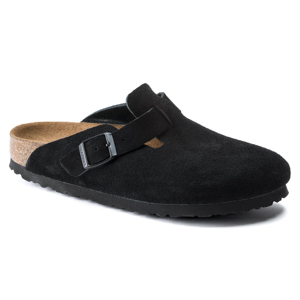 Birkenstock Boston Soft Footbed Suede Leather Clogs - Narrow