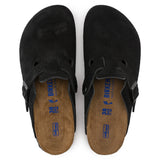 Birkenstock Boston Soft Footbed Suede Leather Clogs - Narrow