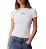 Calvin Klein Womens Contour Rib Logo Cropped Short Sleeve T-Shirt