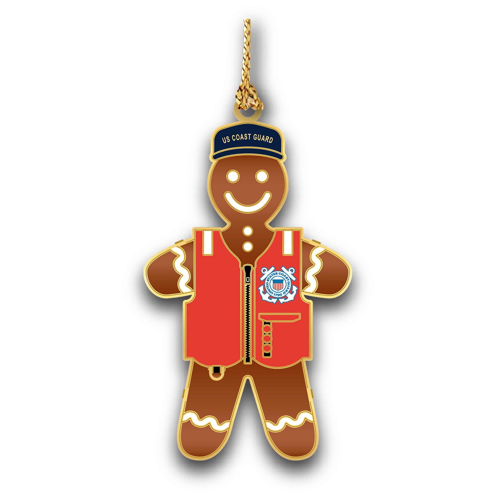 Coast Guard CG Gingerbread Man Christmas Ornament