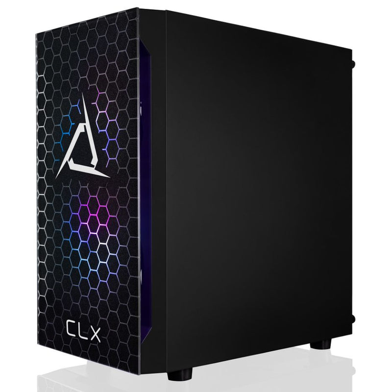 CLX SET Gaming Desktop - AMD Ryzen 5 5500 3.6GHz 6-Core Processor, 8GB DDR4 Memory, Radeon RX 6400 4GB GDDR6 Graphics, 500GB M.2 NVMe SSD, WiFi, Black CLX Edition Spear MicroATX Tower RGB Fans, Windows 11 Home 64-bit