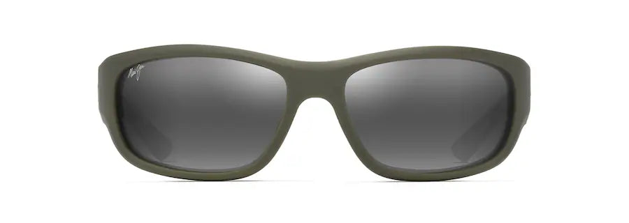 Maui Jim Ma'ukele Matte Solid Military Green with Brown Frame - Neutral Grey Lens - Polarized Sunglasses